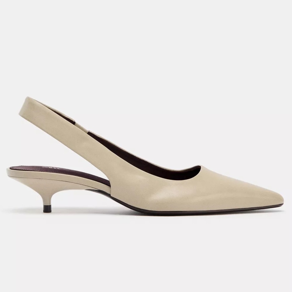 Zara nude slingback kitten heel - Picture 9 of 12